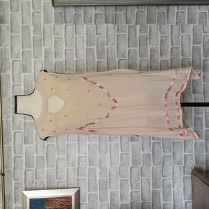 Lauren Conrad Peach Pink Embroidered Beaded Tunic Size Large